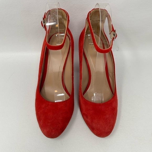 Lewit Emilia Ankle Strap Block Heel Pump, Red Suede, Women’s Size EU 37.5 - Picture 4 of 12